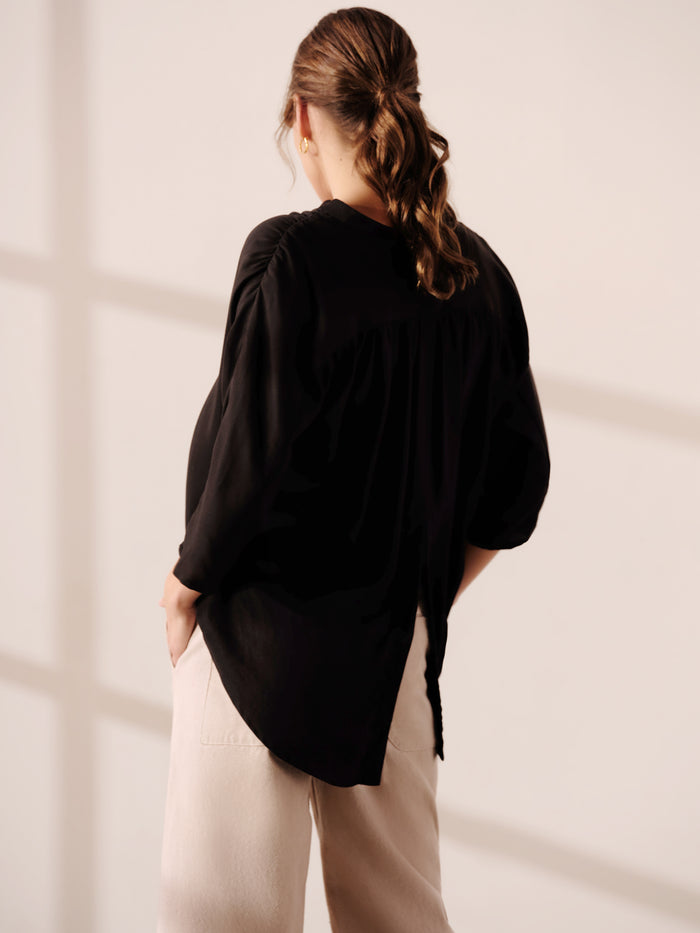 3/4 Sleeve Relaxed Button Down