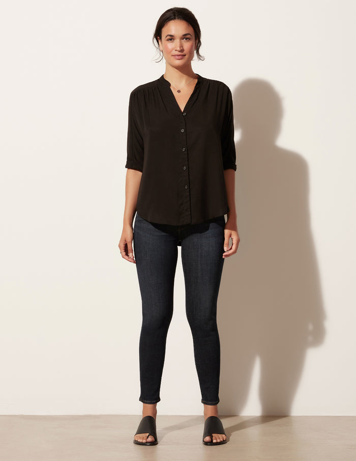 3/4 Sleeve Relaxed Button Down