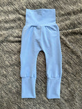 Solid Serenity Blue 3-12m Miniloones Maxaloones Grow with me pants