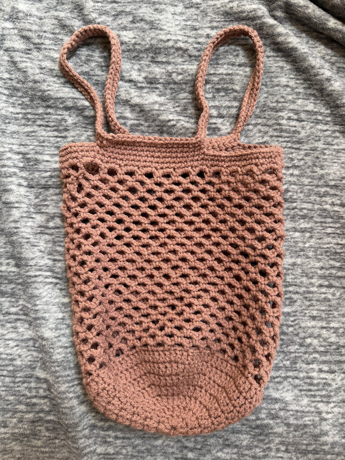 Lightweight Crochet Market Bag Large ( light brown)