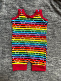 6m Rainbow Stripe Stars Shorts Romper