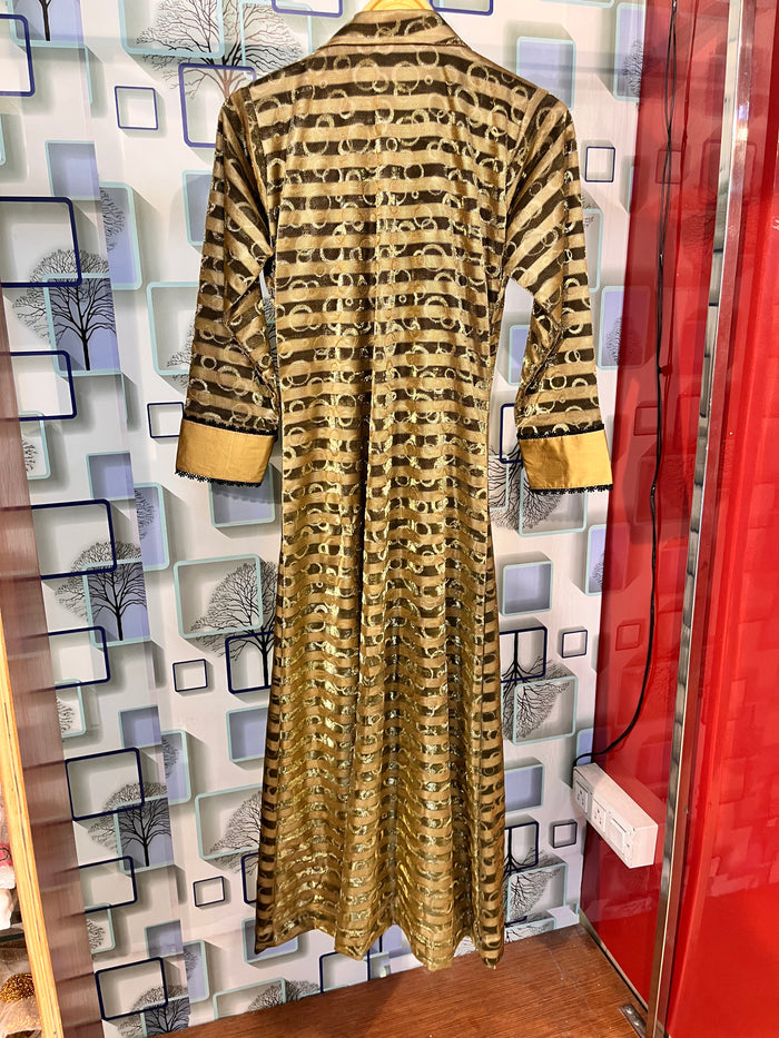 Black and golden striped Kurta dress