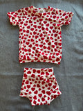 Red Hearts  12-18m Tshirt & Bummies Outfit