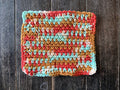 XL Orange Blue Brown Cotton Washcloth