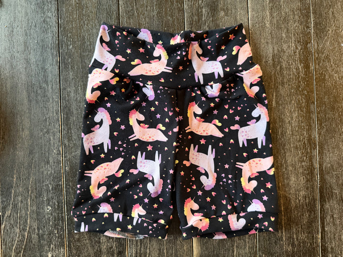 Unicorns 3-6yr  Shortie shorts (longer length)