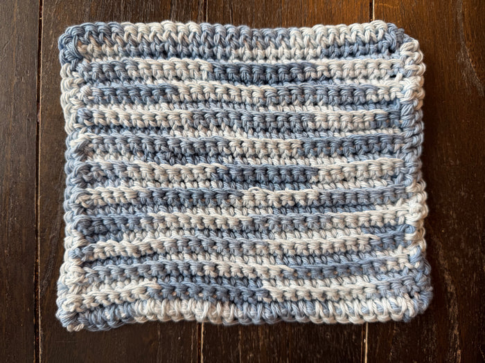 Blues textured Cotton Washcloth