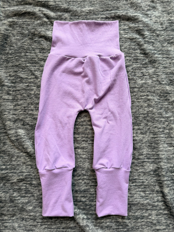 Solid Lilac Purple 3-12m Miniloones Maxaloones Grow with me pants