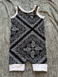 Black & White Paisley 4t Shorts Romper