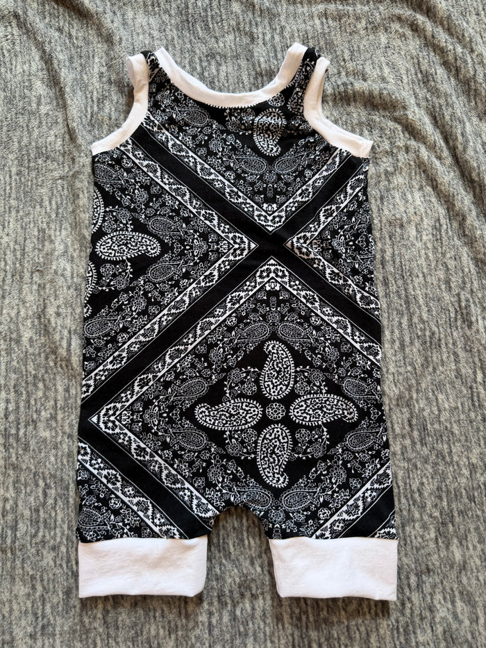 Black & White Paisley 4t Shorts Romper