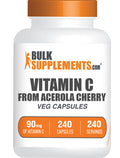 BulkSupplements.com Vitamin C from Acerola Cherry Capsules 240 ct bottle image