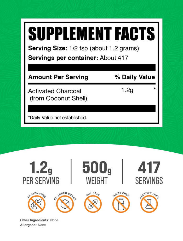 Activated Charcoal Powder 500g Label