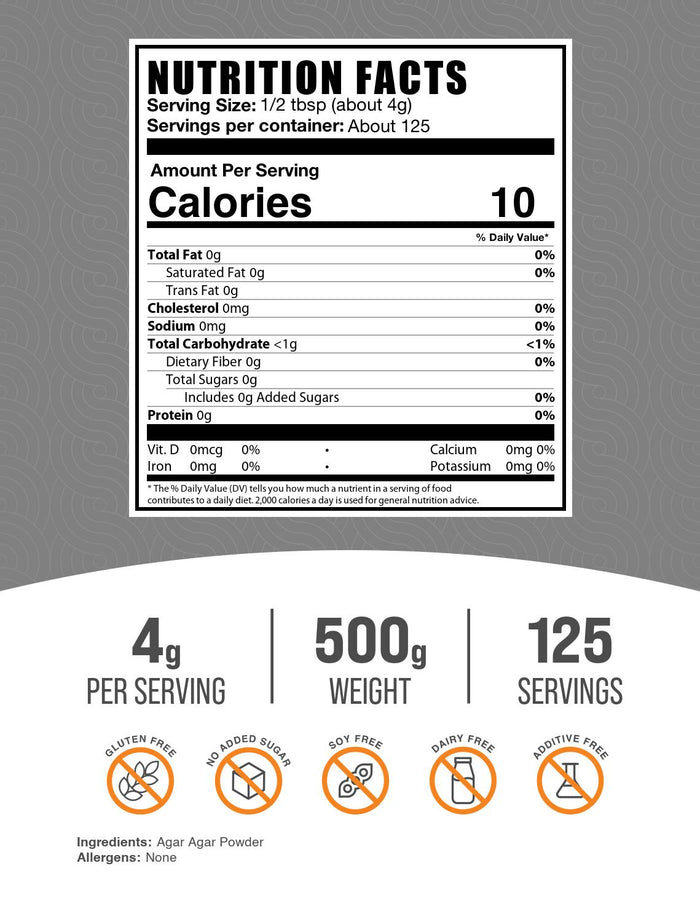 Agar Agar Powder 500g Label