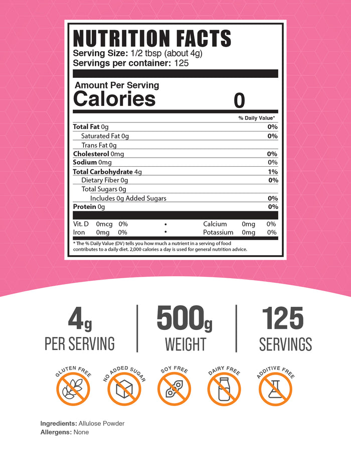 Allulose powder label 500g