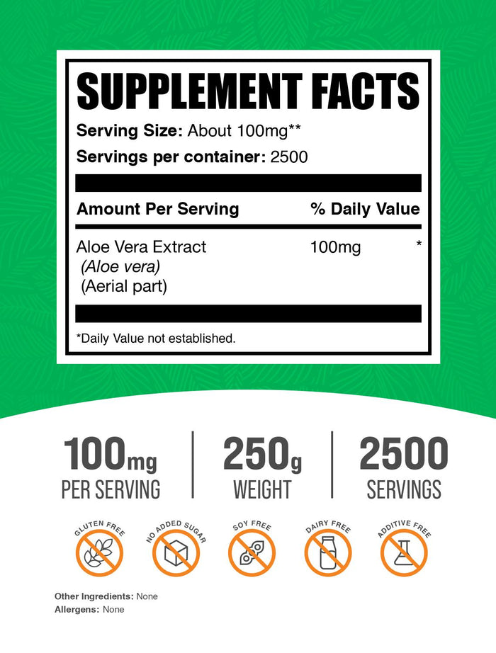 Aloe Vera extract powder label 250g