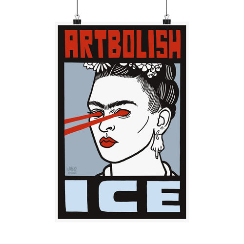 "ARTBOLISH ICE" Matte Vertical Art Print by Lalo Alcaraz