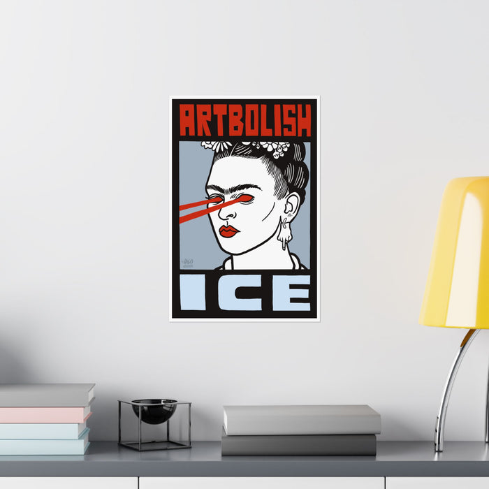 "ARTBOLISH ICE" Matte Vertical Art Print by Lalo Alcaraz
