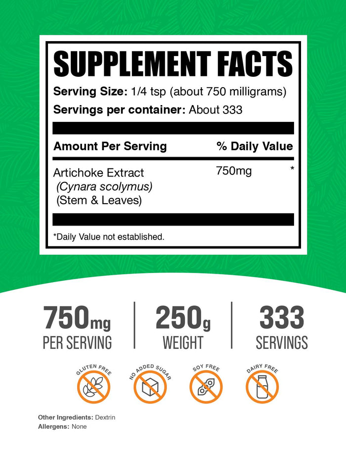 Artichoke extract powder label 250g