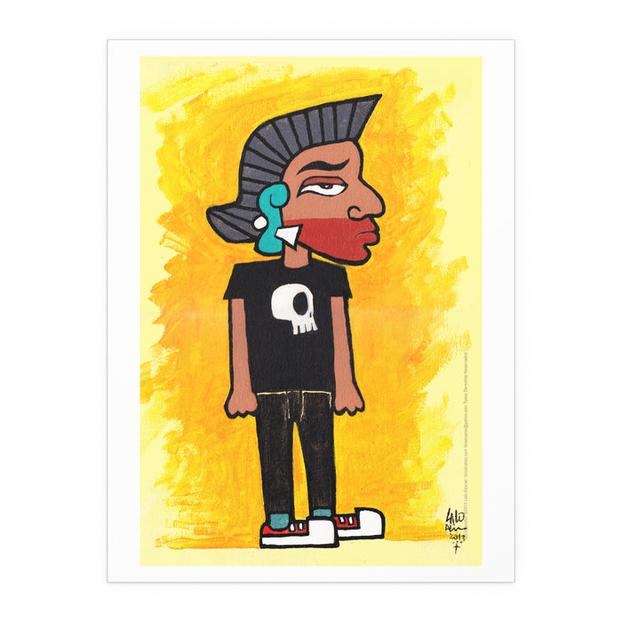 AZTEC POCHO Print by LALO ALCARAZ