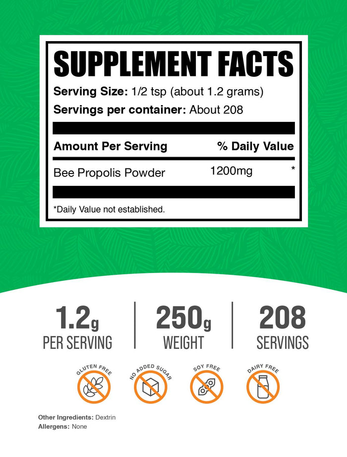 Bee Propolis Powder 250g Label