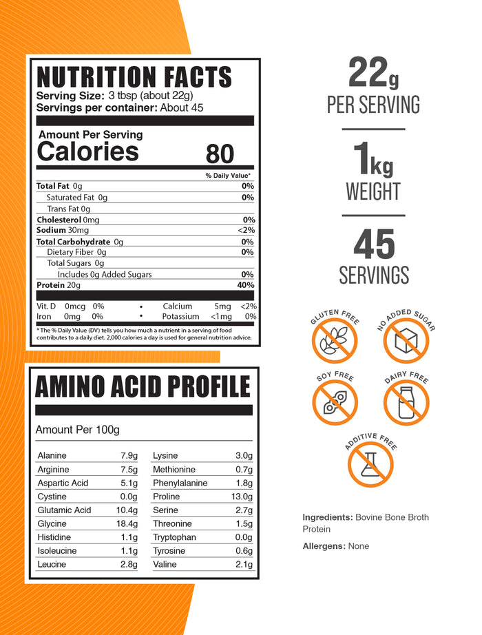 Beef bone brother powder label 1kg