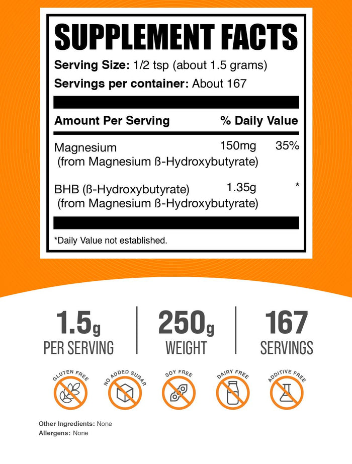 Magnesium BHB powder label 250g