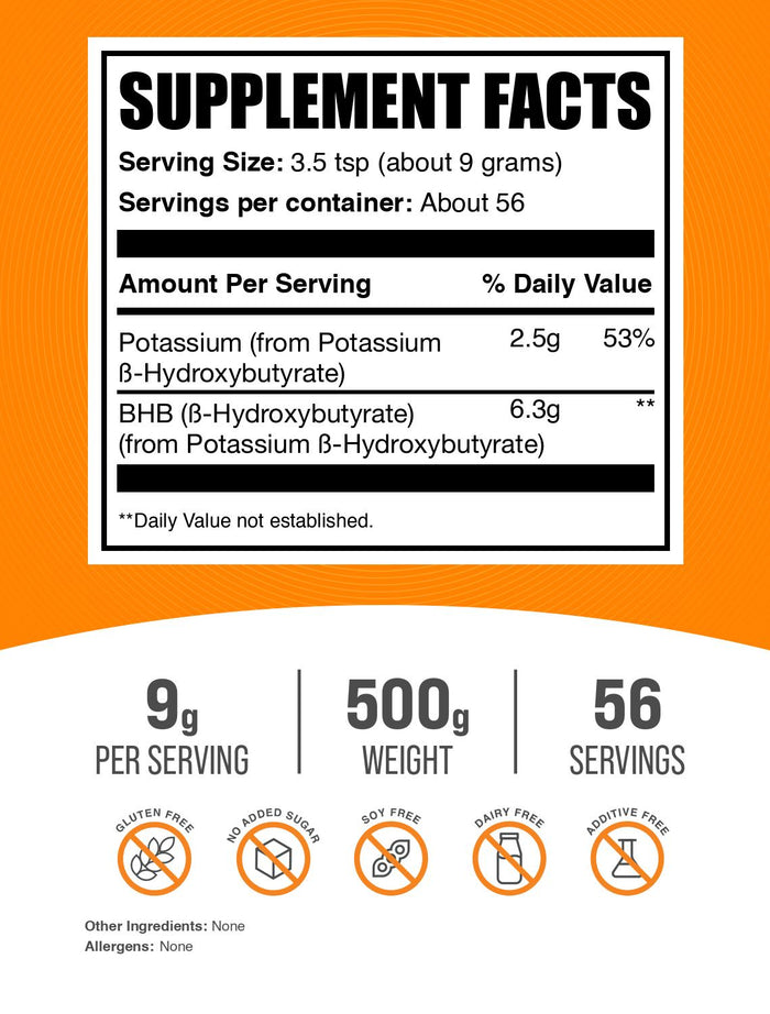 Potassium BHB powder label 500g