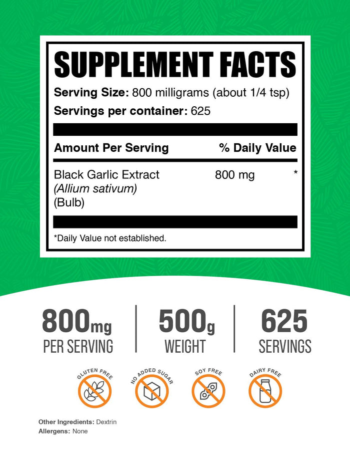 Black Garlic Extract powder label 500g