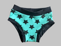 Black stars on Aqua kids size 7 underwear