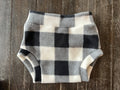 Black & White Check XL Fleece Diaper Cover