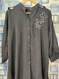 Blackish Grey Hand embroidered Co-ord Set