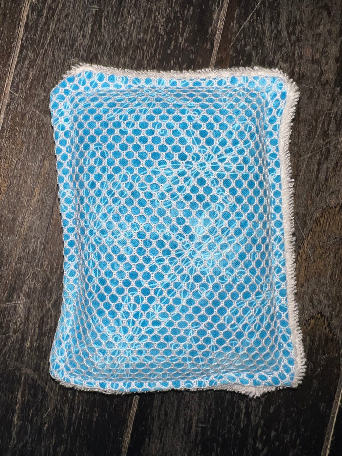 Blue dragonflies reusable dish scrubber sponge
