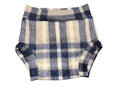 Blue Grey Plaid Small Fleece Diaper Cover