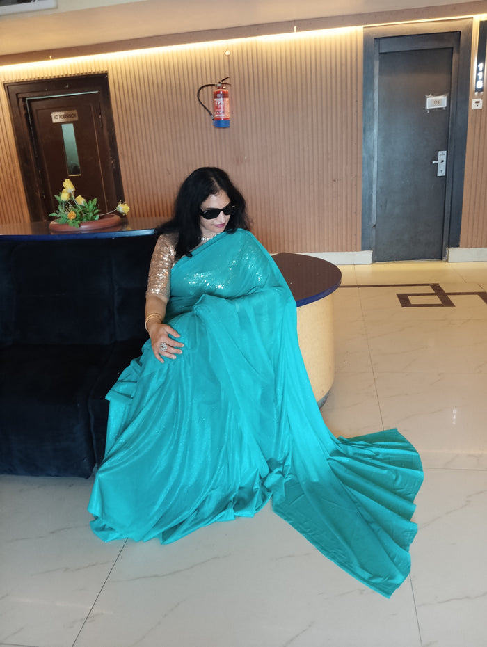 BLUE SPARKLE SAREE