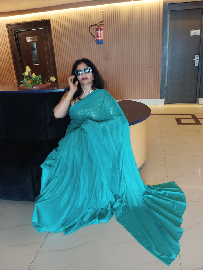 BLUE SPARKLE SAREE