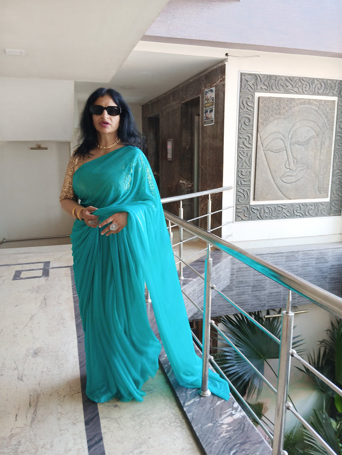 BLUE SPARKLE SAREE