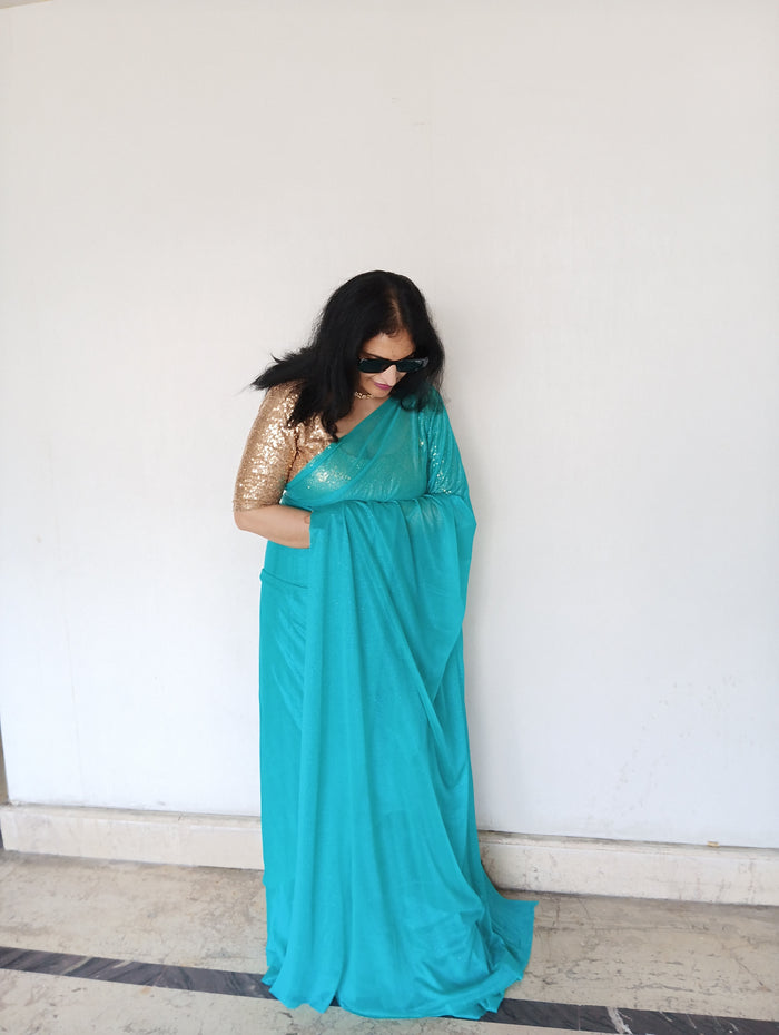 BLUE SPARKLE SAREE