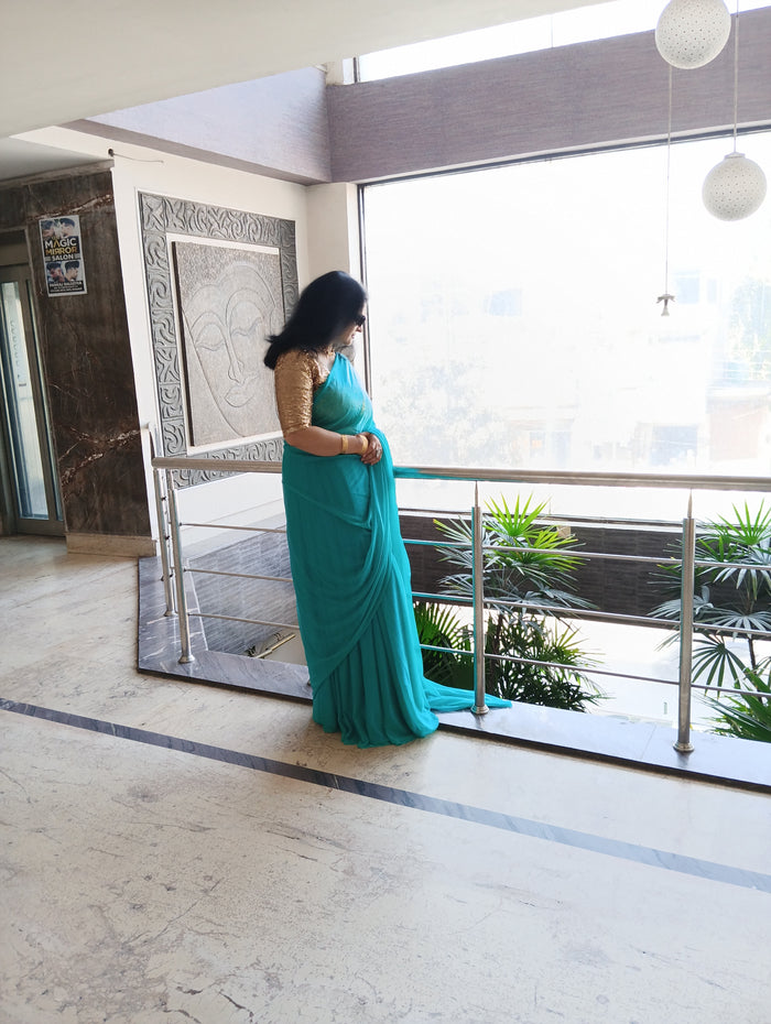 BLUE SPARKLE SAREE