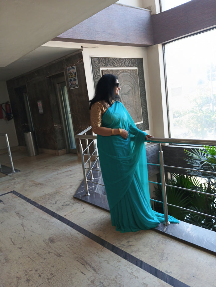 BLUE SPARKLE SAREE
