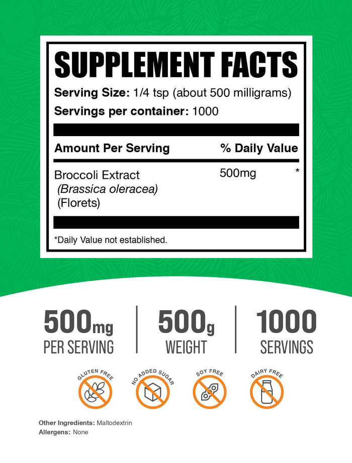 Broccoli extract powder label 500g
