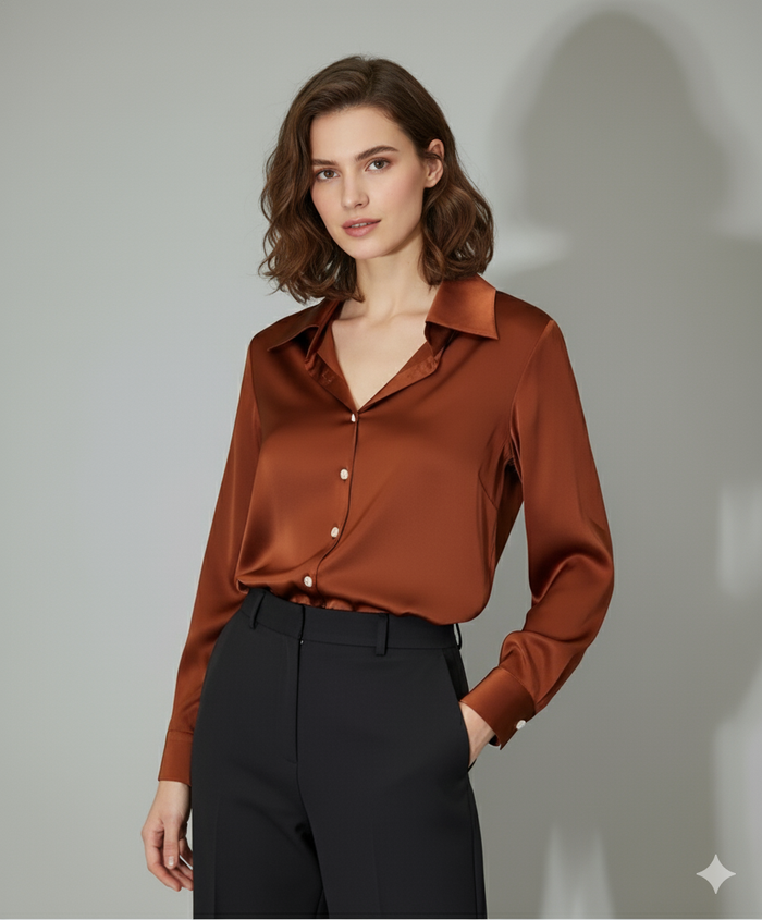 Brown Silk Shirt