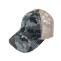 BT-783 C.C Criss Cross Pony Cap GREY CAMO/BEIGE