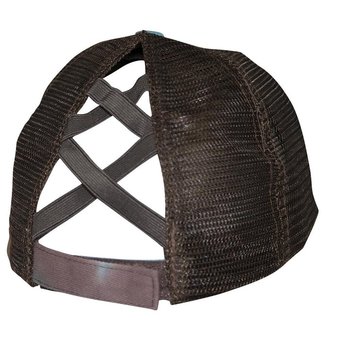 BT-924 C.C Criss Cross Pony Cap Tie Dye Brown/Brown