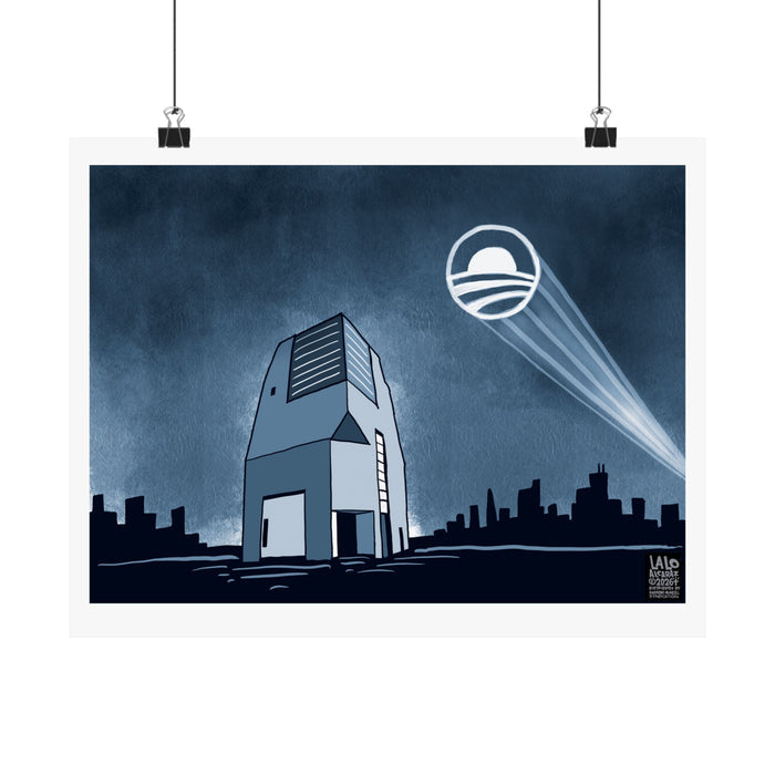 CALLING OBAMA by LALO ALCARAZ - Horizontal Print Political Cartoon Matte Poster —
