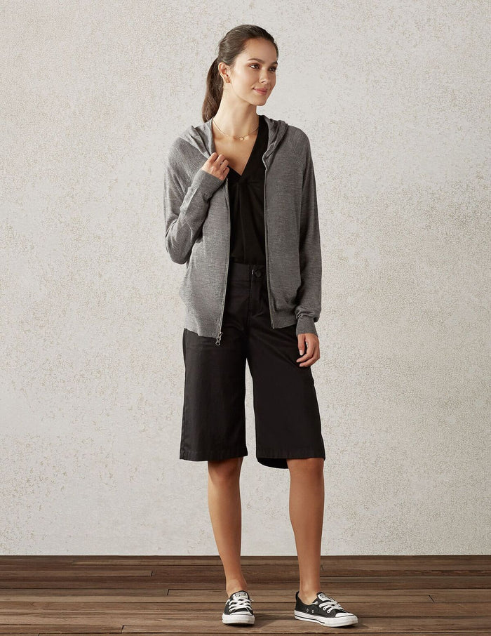 Heather Grey Cashmere Raglan Hoodie