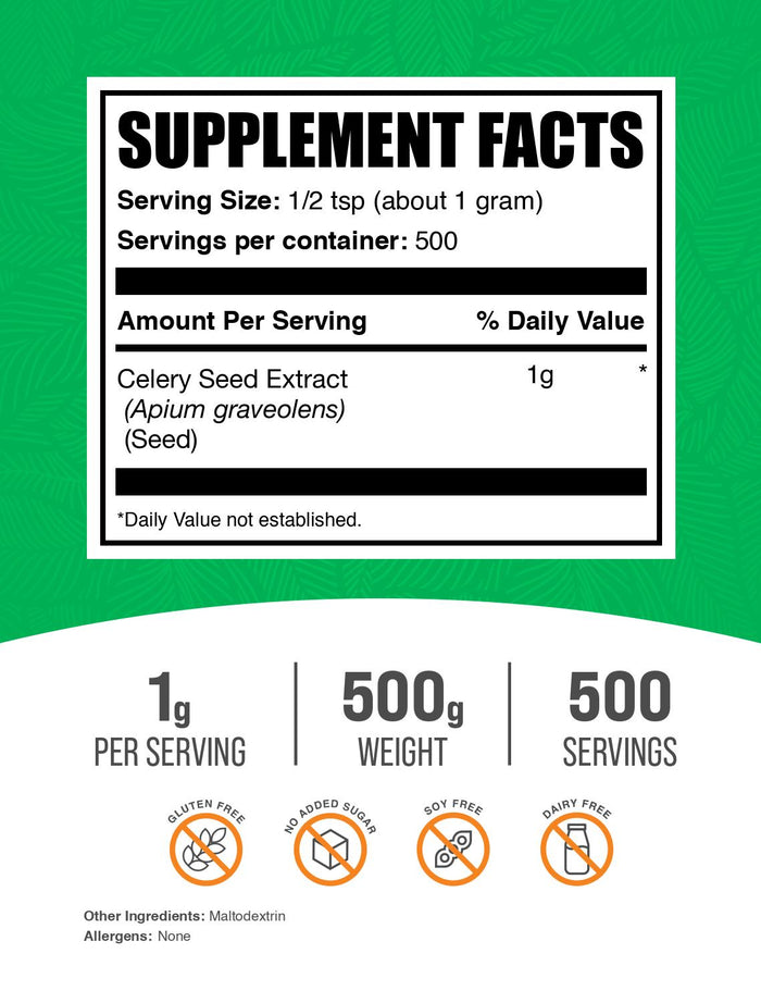 Celery seed extract powder label 500g