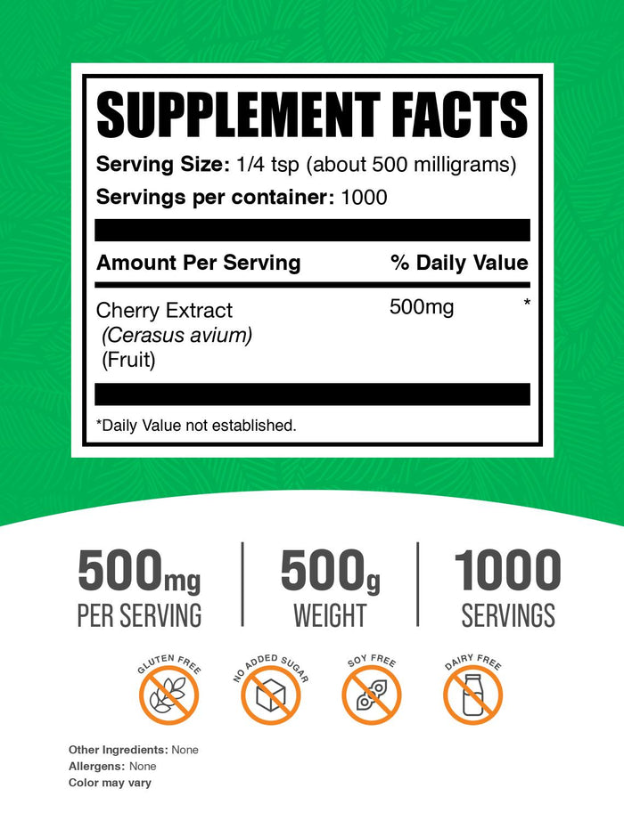 Cherry Extract Powder 500g Label