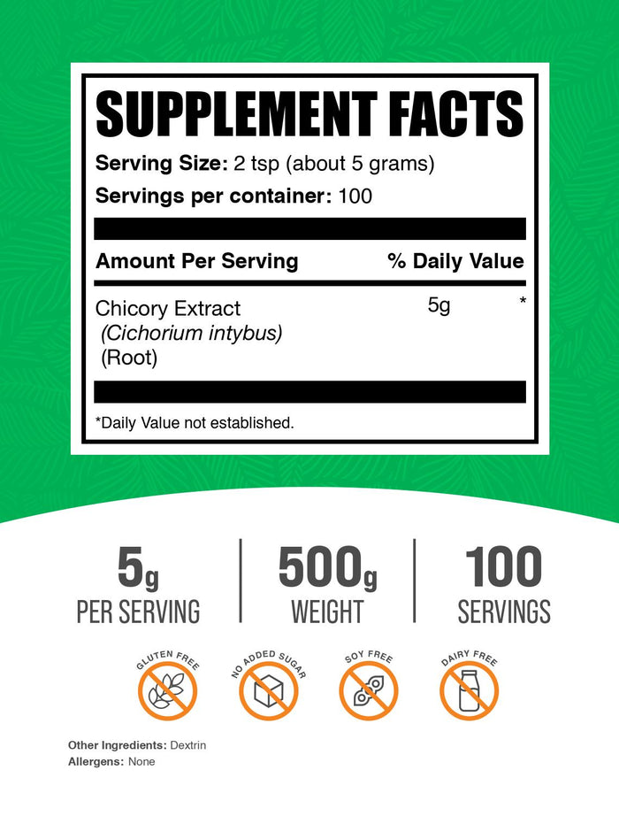 Chicory root extract powder label 500g