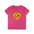 CHINGA TU MIGRA Heart Hero Ladies' V-Neck T-Shirt