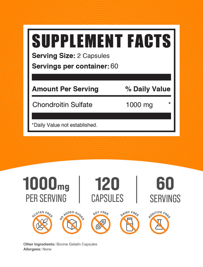 Chondroitin sulfate 120 capsules label