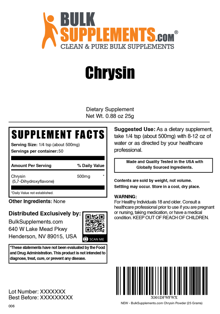 Chrysin Powder 25g Plain Label
